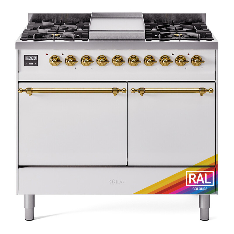 Nostalgie II 40 inch Dual Fuel Range with Double Ovens, 6 Burners and Griddle UPD40FQNMPRAGLP