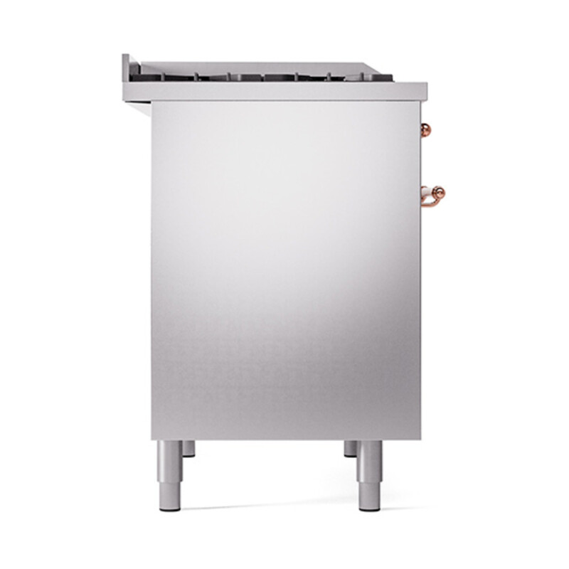 Nostalgie II 40 UPD40FQNMPSSP Freestanding Dual Fuel Range with 6 Sealed Burners with Griddle Double Oven with Solid Door with Copper knobs UPD40FQNMPSSPLP