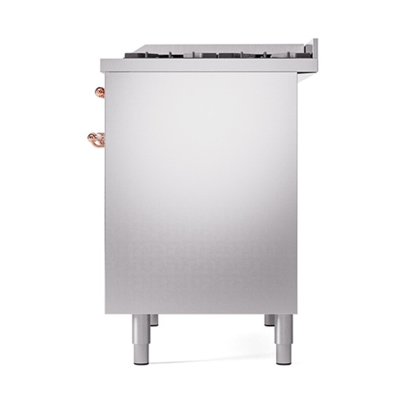 Nostalgie II 40 UPD40FQNMPSSP Freestanding Dual Fuel Range with 6 Sealed Burners with Griddle Double Oven with Solid Door with Copper knobs UPD40FQNMPSSPLP