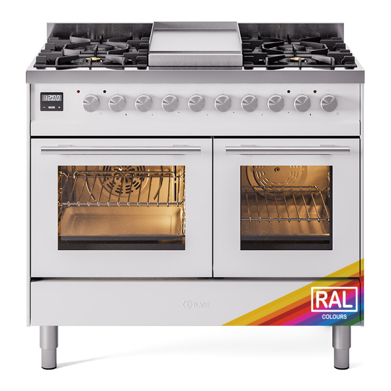 Professional Plus II 40 UPD40FWMPRA Freestanding Dual Fuel Range with 6 Sealed Burners with Griddle Double Oven with Triple Glass Door with Stainless Steel knobs UPD40FWMPRALP