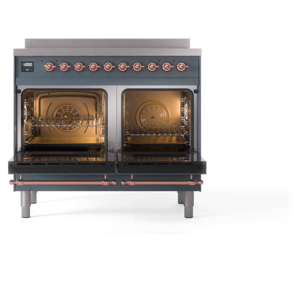 Nostalgie II 40 UPDI406NMPBGP Freestanding Electric Range Range with Induction Double Oven with Triple Glass Door with Copper knobs UPDI406NMPBGP