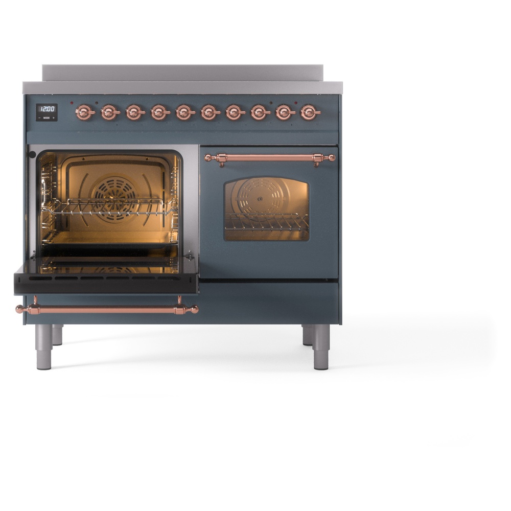 Nostalgie II 40 UPDI406NMPBGP Freestanding Electric Range Range with Induction Double Oven with Triple Glass Door with Copper knobs UPDI406NMPBGP