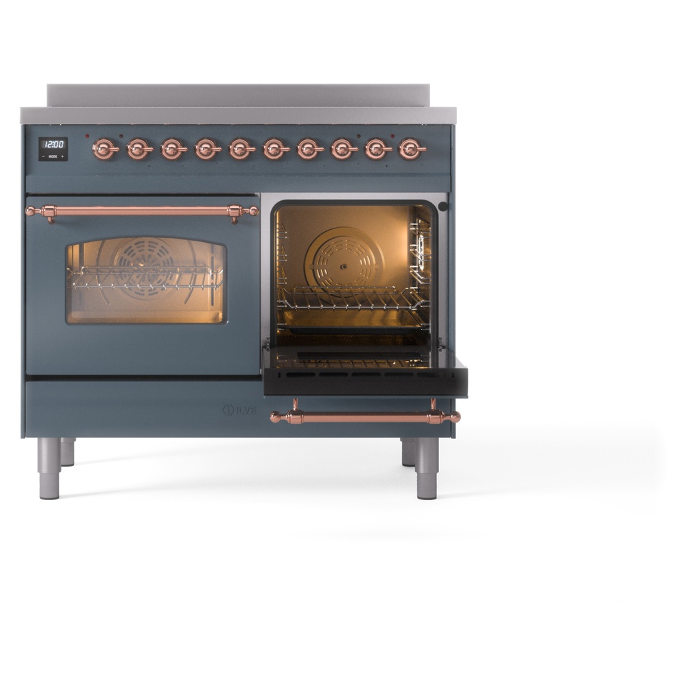 Nostalgie II 40 UPDI406NMPBGP Freestanding Electric Range Range with Induction Double Oven with Triple Glass Door with Copper knobs UPDI406NMPBGP