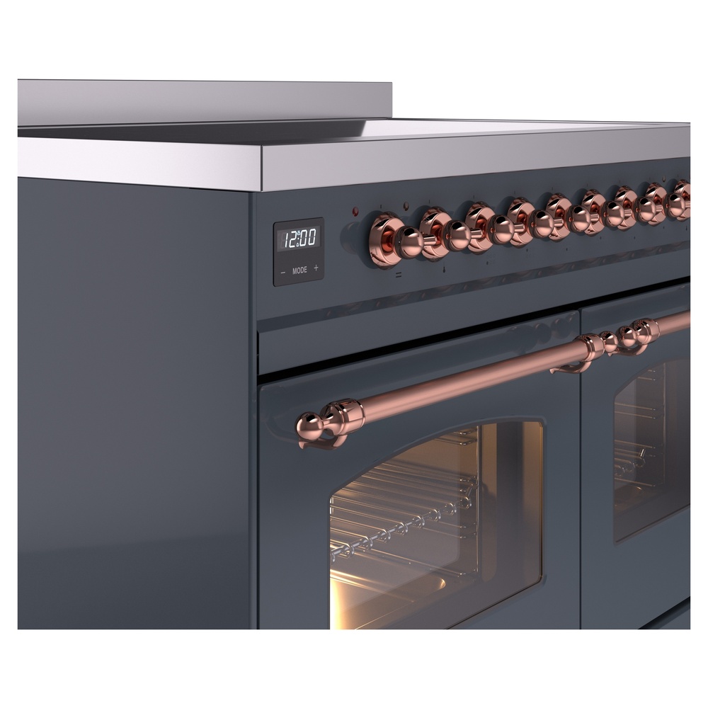 Nostalgie II 40 UPDI406NMPBGP Freestanding Electric Range Range with Induction Double Oven with Triple Glass Door with Copper knobs UPDI406NMPBGP