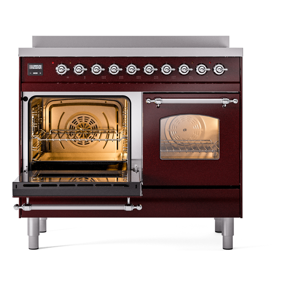 Nostalgie II 40 UPDI406NMPBUC Freestanding Electric Range Range with Induction Double Oven with Triple Glass Door with Chrome knobs UPDI406NMPBUC