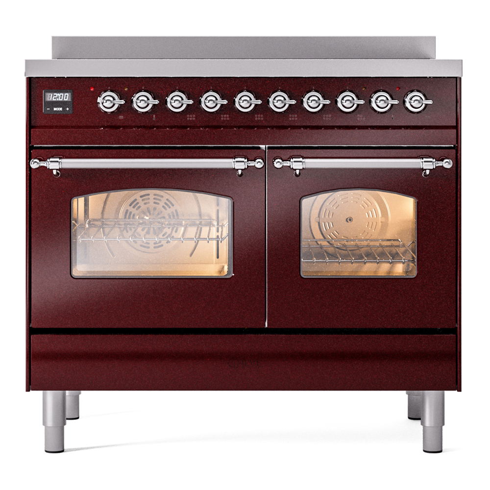 Nostalgie II 40 UPDI406NMPBUC Freestanding Electric Range Range with Induction Double Oven with Triple Glass Door with Chrome knobs UPDI406NMPBUC