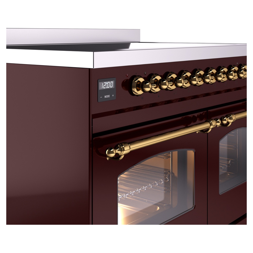 Nostalgie II 40 UPDI406NMPBUG Freestanding Electric Range Range with Induction Double Oven with Triple Glass Door with Brass knobs UPDI406NMPBUG