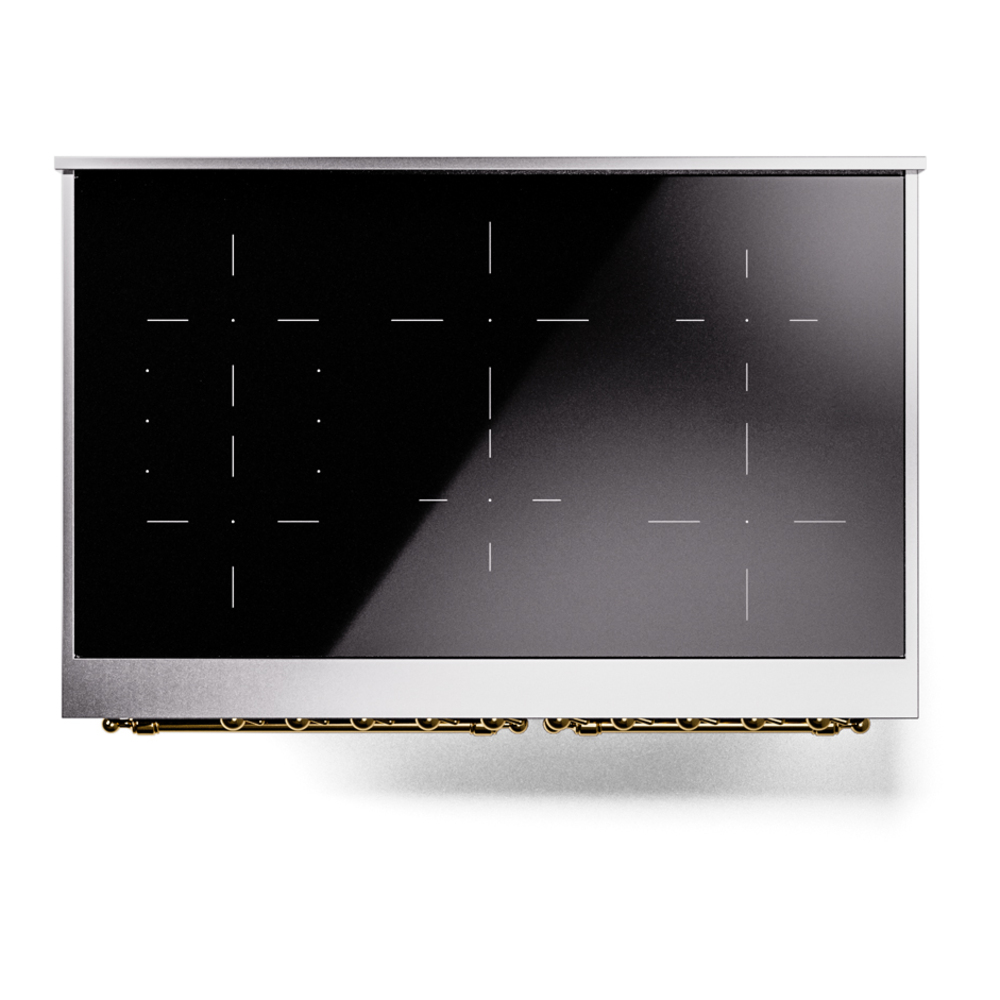Nostalgie II 40 UPDI406NMPBUG Freestanding Electric Range Range with Induction Double Oven with Triple Glass Door with Brass knobs UPDI406NMPBUG