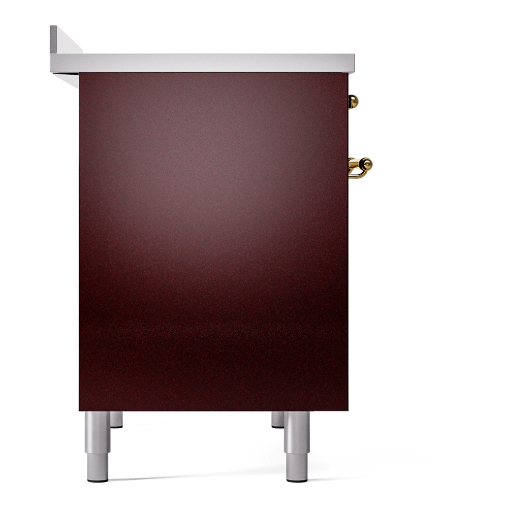 Nostalgie II 40 UPDI406NMPBUG Freestanding Electric Range Range with Induction Double Oven with Triple Glass Door with Brass knobs UPDI406NMPBUG