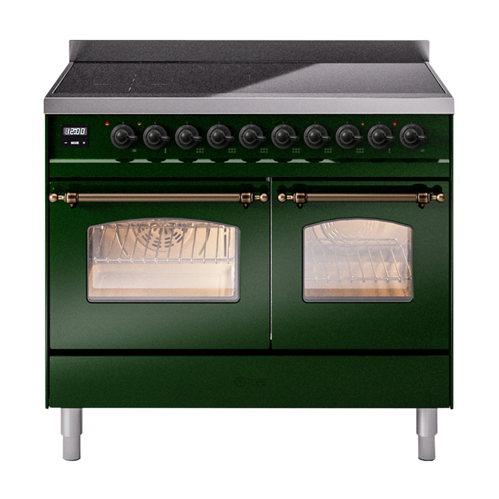 Nostalgie II 40 UPDI406NMPEGB Freestanding Electric Range Range with Induction Double Oven with Triple Glass Door with Bronze knobs UPDI406NMPEGB