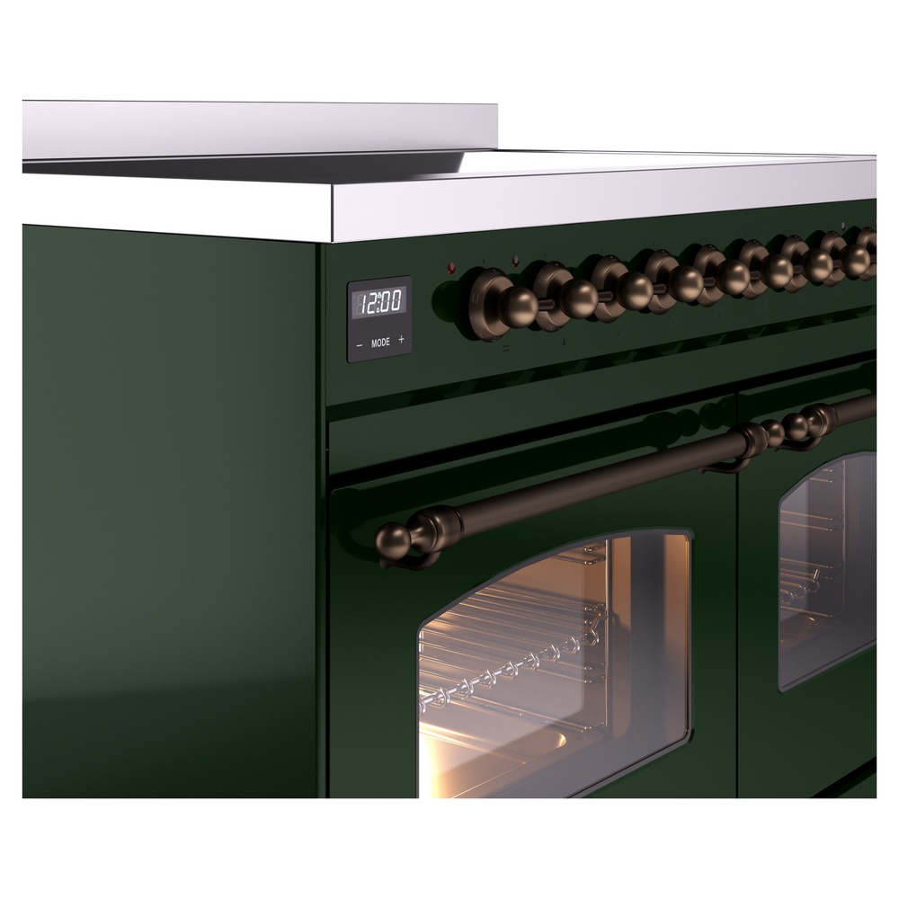 Nostalgie II 40 UPDI406NMPEGB Freestanding Electric Range Range with Induction Double Oven with Triple Glass Door with Bronze knobs UPDI406NMPEGB