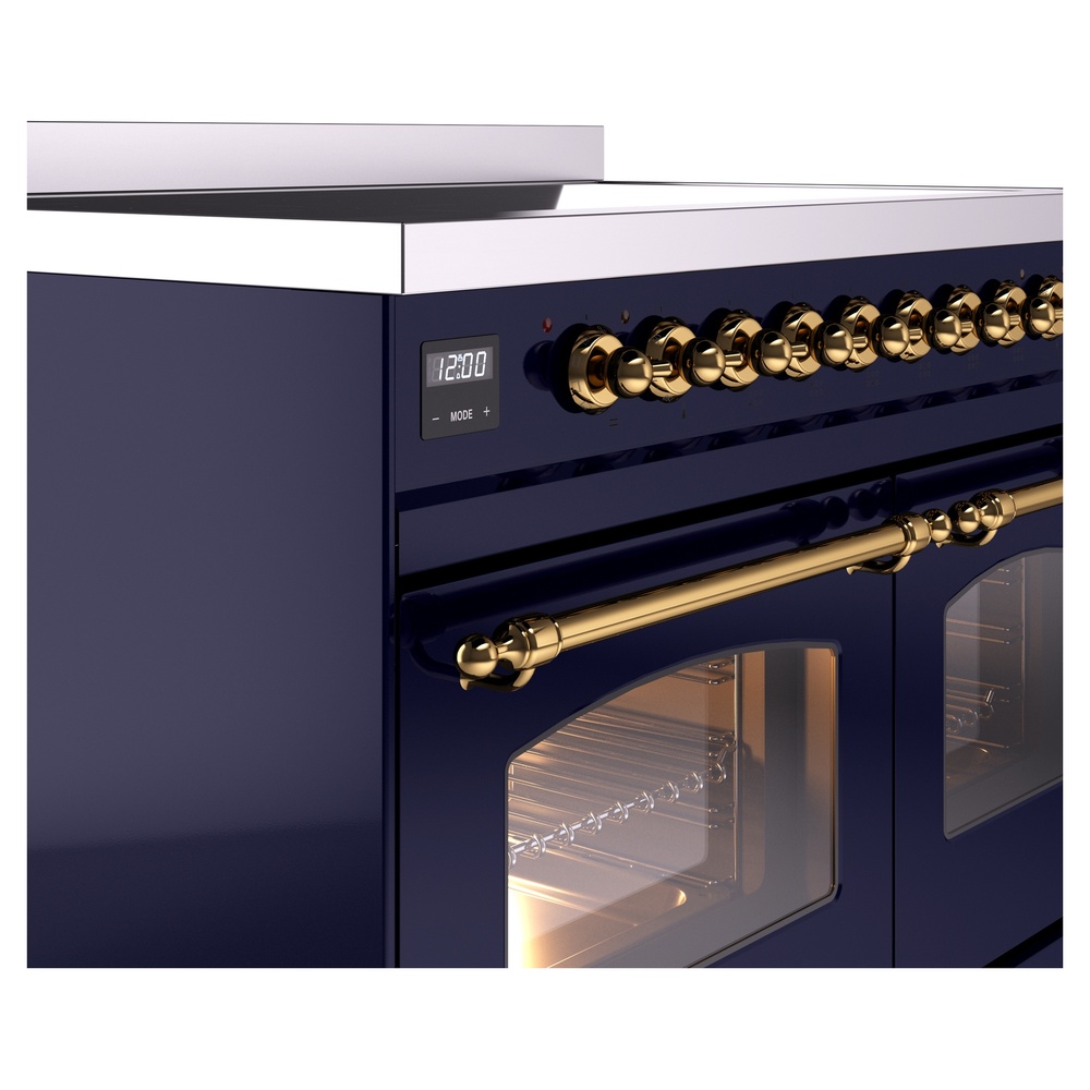 Nostalgie II 40 UPDI406NMPMBG Freestanding Electric Range Range with Induction Double Oven with Triple Glass Door with Brass knobs UPDI406NMPMBG