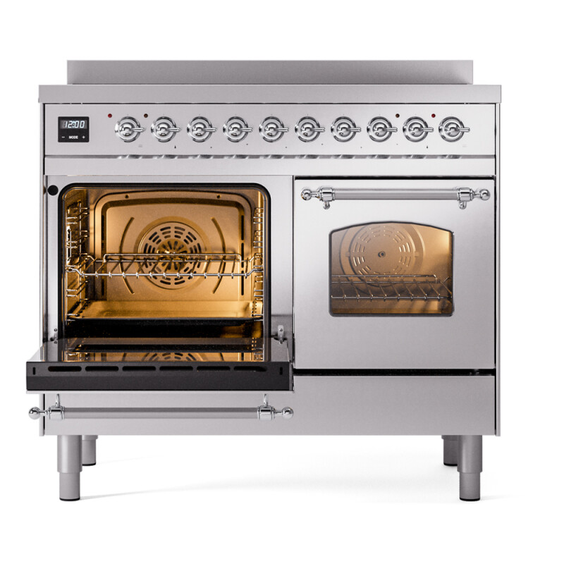 Nostalgie II 40 UPDI406NMPSSC Freestanding Electric Range Range with Induction Double Oven with Triple Glass Door with Chrome knobs UPDI406NMPSSC