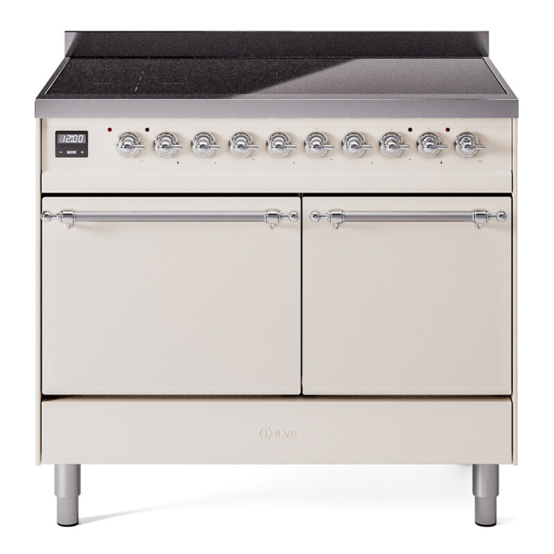 Nostalgie II 40 UPDI406QNMPAWC Freestanding Electric Range Range with Induction Double Oven with Solid Door with Chrome knobs UPDI406QNMPAWC