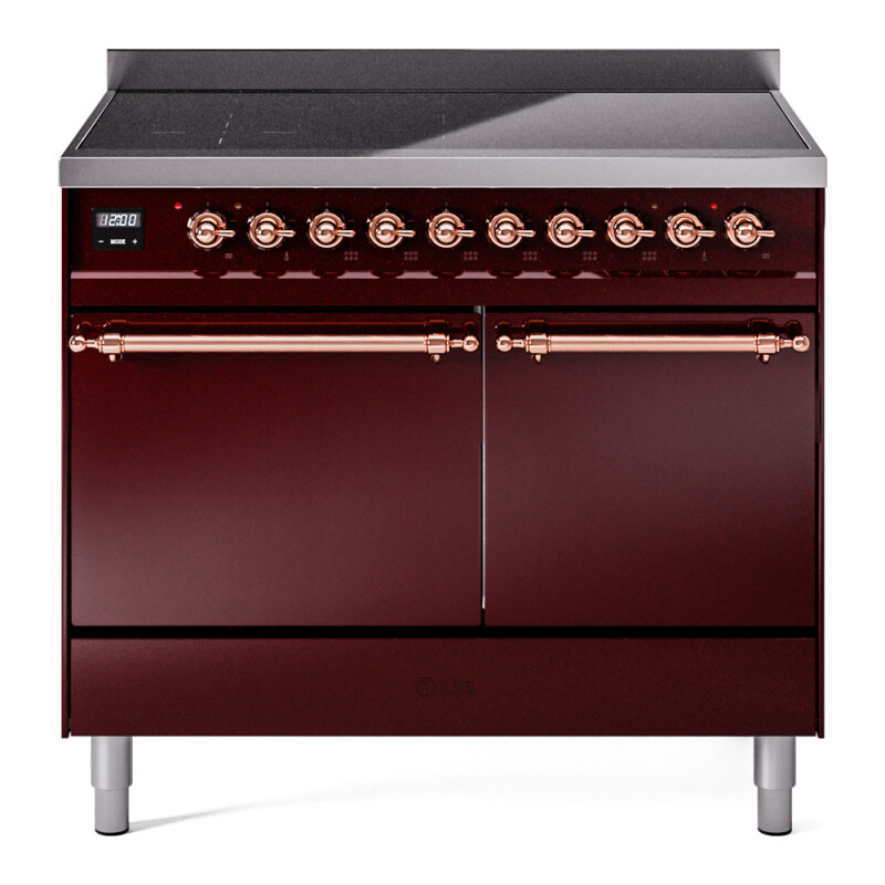 Nostalgie II 40 UPDI406QNMPBUP Freestanding Electric Range Range with Induction Double Oven with Solid Door with Copper knobs UPDI406QNMPBUP