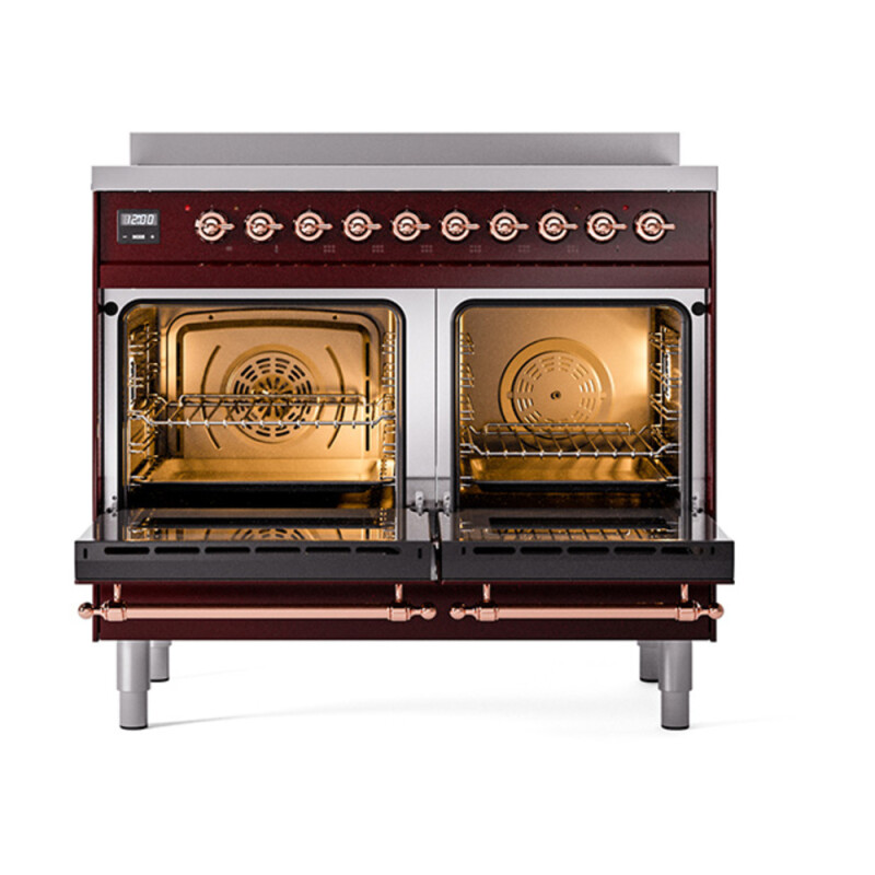 Nostalgie II 40 UPDI406QNMPBUP Freestanding Electric Range Range with Induction Double Oven with Solid Door with Copper knobs UPDI406QNMPBUP
