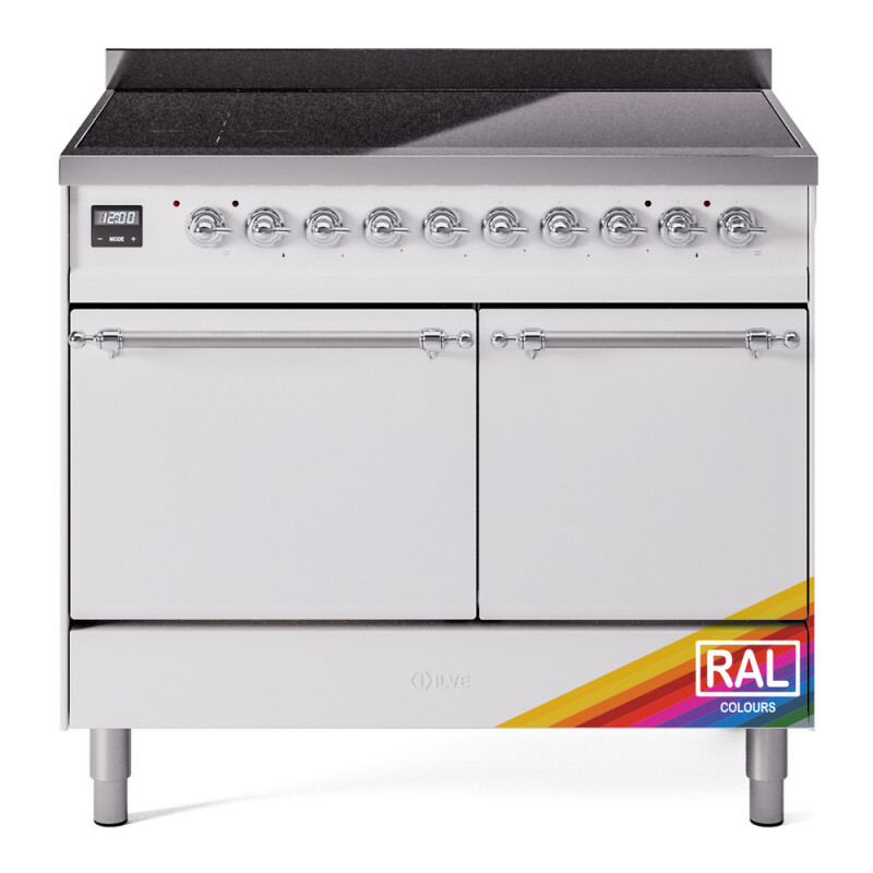 Nostalgie II 40 UPDI406QNMPRAC Freestanding Electric Range Range with Induction Double Oven with Solid Door with Chrome knobs UPDI406QNMPRAC