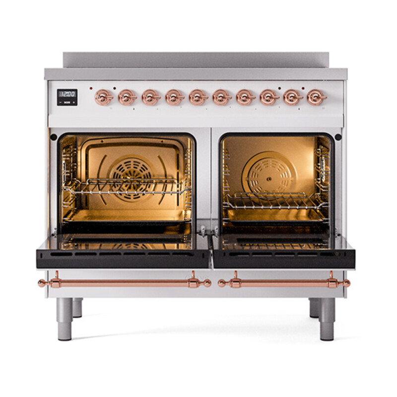 Nostalgie II 40 UPDI406QNMPRAP Freestanding Electric Range Range with Induction Double Oven with Solid Door with Copper knobs UPDI406QNMPRAP
