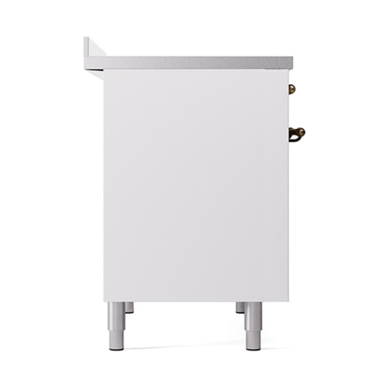 Nostalgie II 40 UPDI406QNMPWHB Freestanding Electric Range Range with Induction Double Oven with Solid Door with Bronze knobs UPDI406QNMPWHB