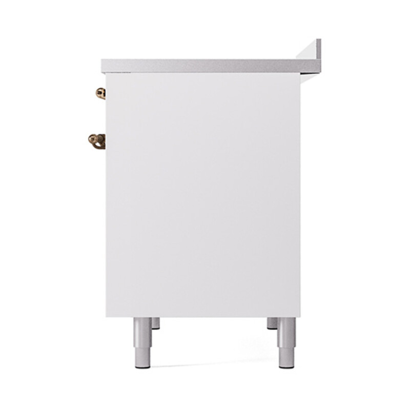 Nostalgie II 40 UPDI406QNMPWHB Freestanding Electric Range Range with Induction Double Oven with Solid Door with Bronze knobs UPDI406QNMPWHB