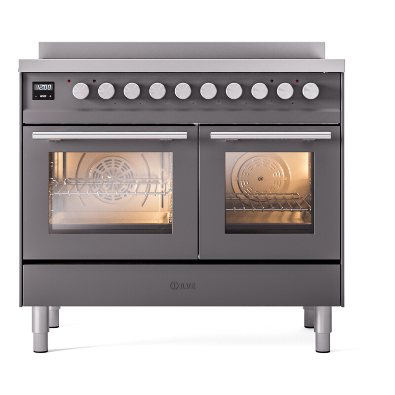 Professional Plus II 40 UPDI406WMPMG Freestanding Electric Range Range with Induction Double Oven with Triple Glass Door with Stainless Steel knobs UPDI406WMPMG