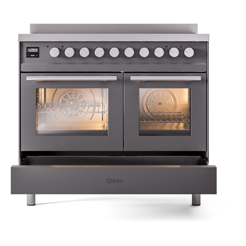 Professional Plus II 40 UPDI406WMPMG Freestanding Electric Range Range with Induction Double Oven with Triple Glass Door with Stainless Steel knobs UPDI406WMPMG