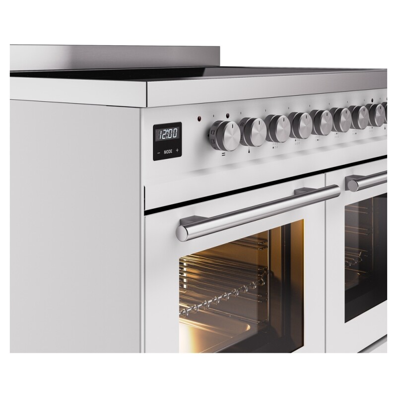 Professional Plus II 40 UPDI406WMPWH Freestanding Electric Range Range with Induction Double Oven with Triple Glass Door with Stainless Steel knobs UPDI406WMPWH