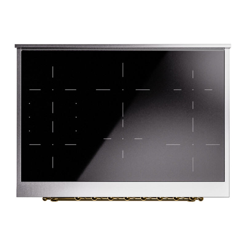 Nostalgie II 36 UPI366NMPSSG Freestanding Electric Range Range with Induction Single Oven with Triple Glass Door with Brass knobs UPI366NMPSSG