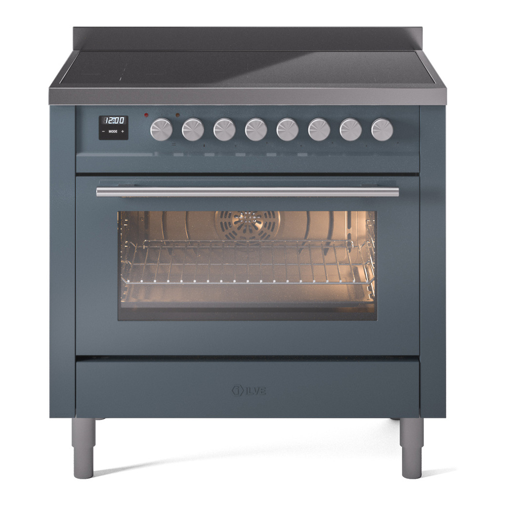 Professional Plus II 36 UPI366WMPBG Freestanding Electric Range Range with Induction Single Oven with Triple Glass Door with Stainless Steel knobs UPI366WMPBG