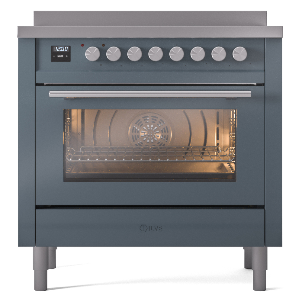 Professional Plus II 36 UPI366WMPBG Freestanding Electric Range Range with Induction Single Oven with Triple Glass Door with Stainless Steel knobs UPI366WMPBG