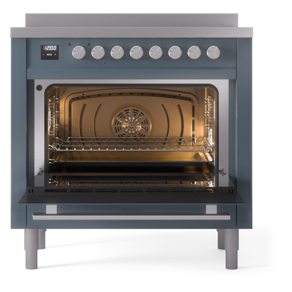Professional Plus II 36 UPI366WMPBG Freestanding Electric Range Range with Induction Single Oven with Triple Glass Door with Stainless Steel knobs UPI366WMPBG