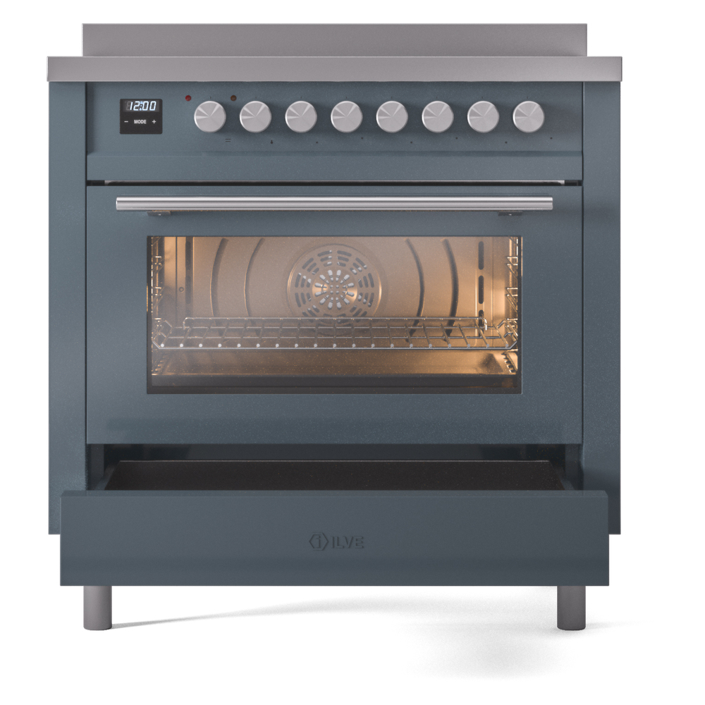 Professional Plus II 36 UPI366WMPBG Freestanding Electric Range Range with Induction Single Oven with Triple Glass Door with Stainless Steel knobs UPI366WMPBG