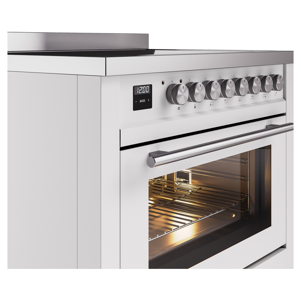 Professional Plus II 36 UPI366WMPWH Freestanding Electric Range Range with Induction Single Oven with Triple Glass Door with Stainless Steel knobs UPI366WMPWH