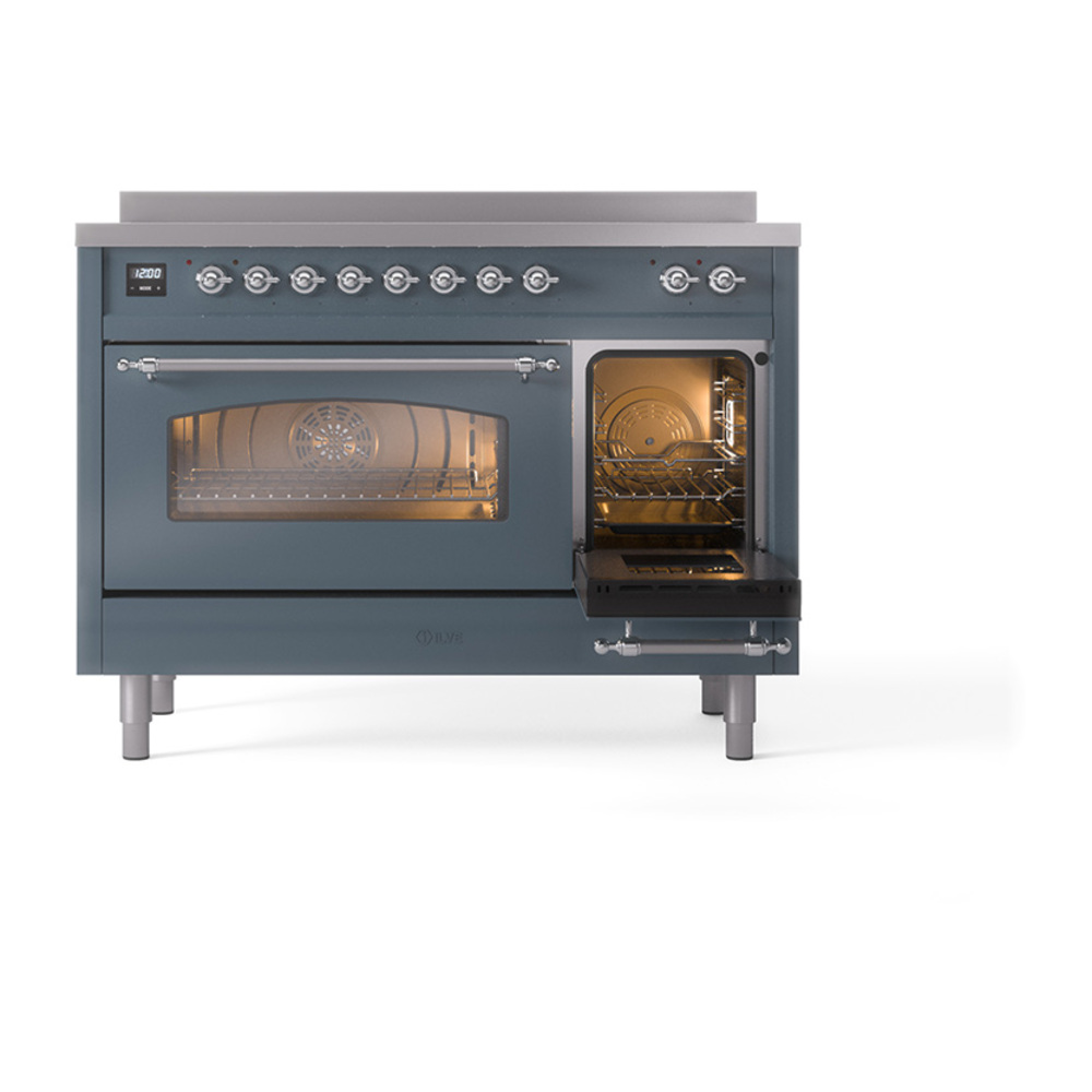 Nostalgie II 48 UPI486NMPBGC Freestanding Electric Range Range with Induction Double Oven with Triple Glass Door with Chrome knobs UPI486NMPBGC