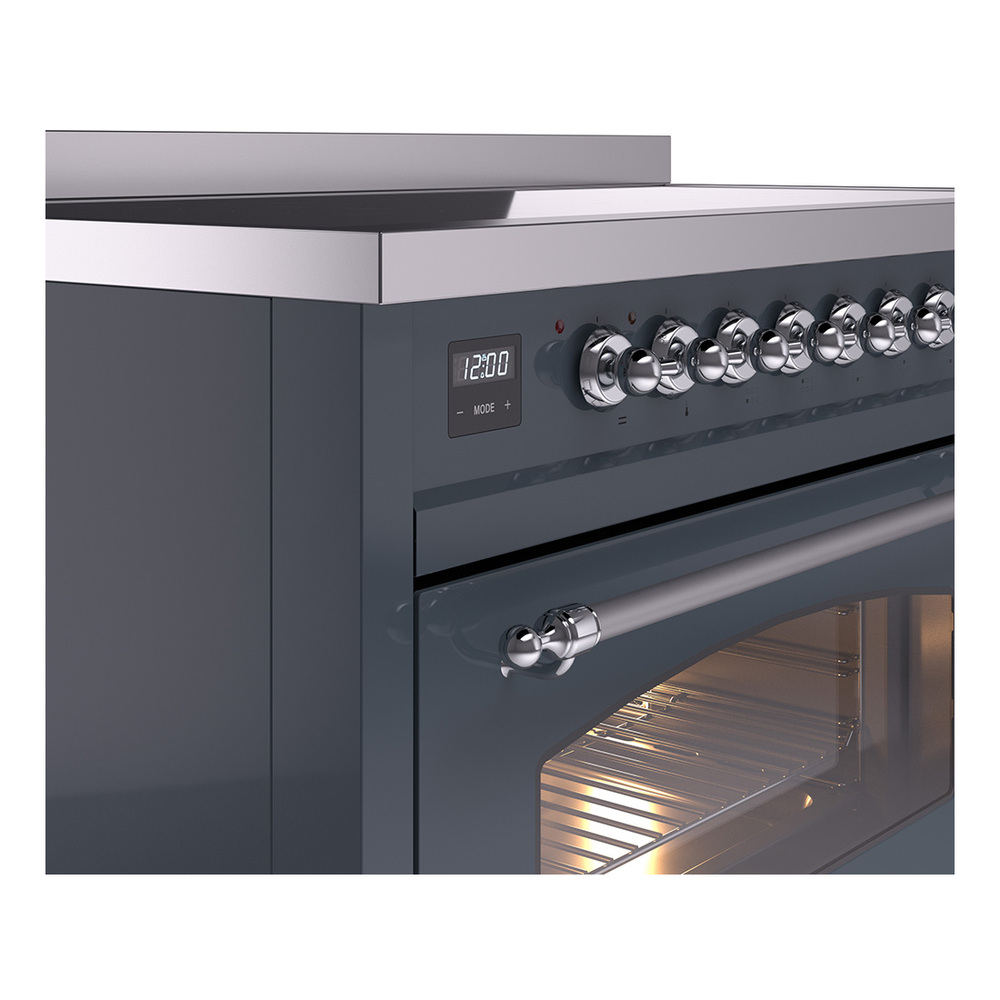 Nostalgie II 48 UPI486NMPBGC Freestanding Electric Range Range with Induction Double Oven with Triple Glass Door with Chrome knobs UPI486NMPBGC