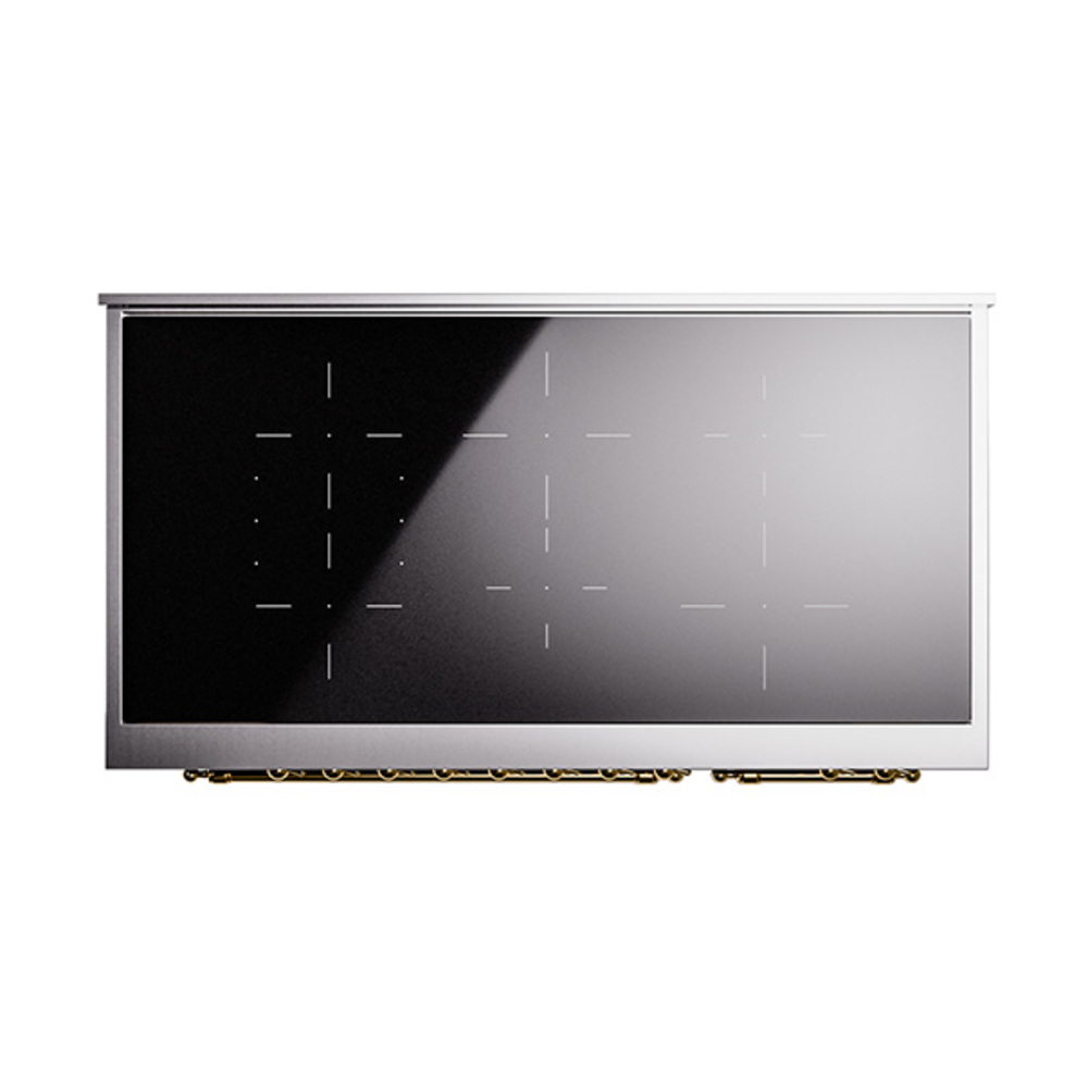 Nostalgie II 48 UPI486NMPEGG Freestanding Electric Range Range with Induction Double Oven with Triple Glass Door with Brass knobs UPI486NMPEGG