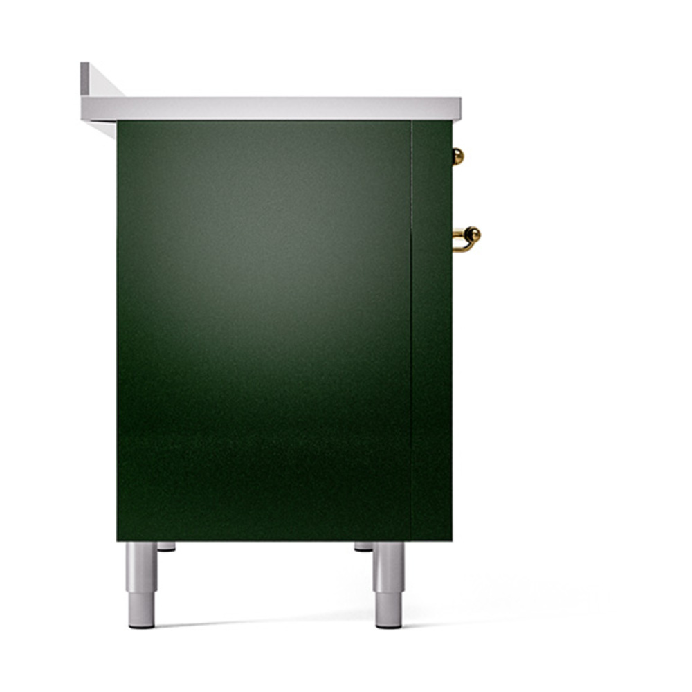 Nostalgie II 48 UPI486NMPEGG Freestanding Electric Range Range with Induction Double Oven with Triple Glass Door with Brass knobs UPI486NMPEGG