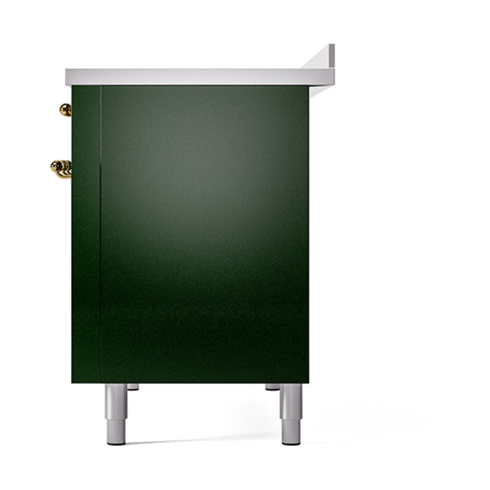 Nostalgie II 48 UPI486NMPEGG Freestanding Electric Range Range with Induction Double Oven with Triple Glass Door with Brass knobs UPI486NMPEGG