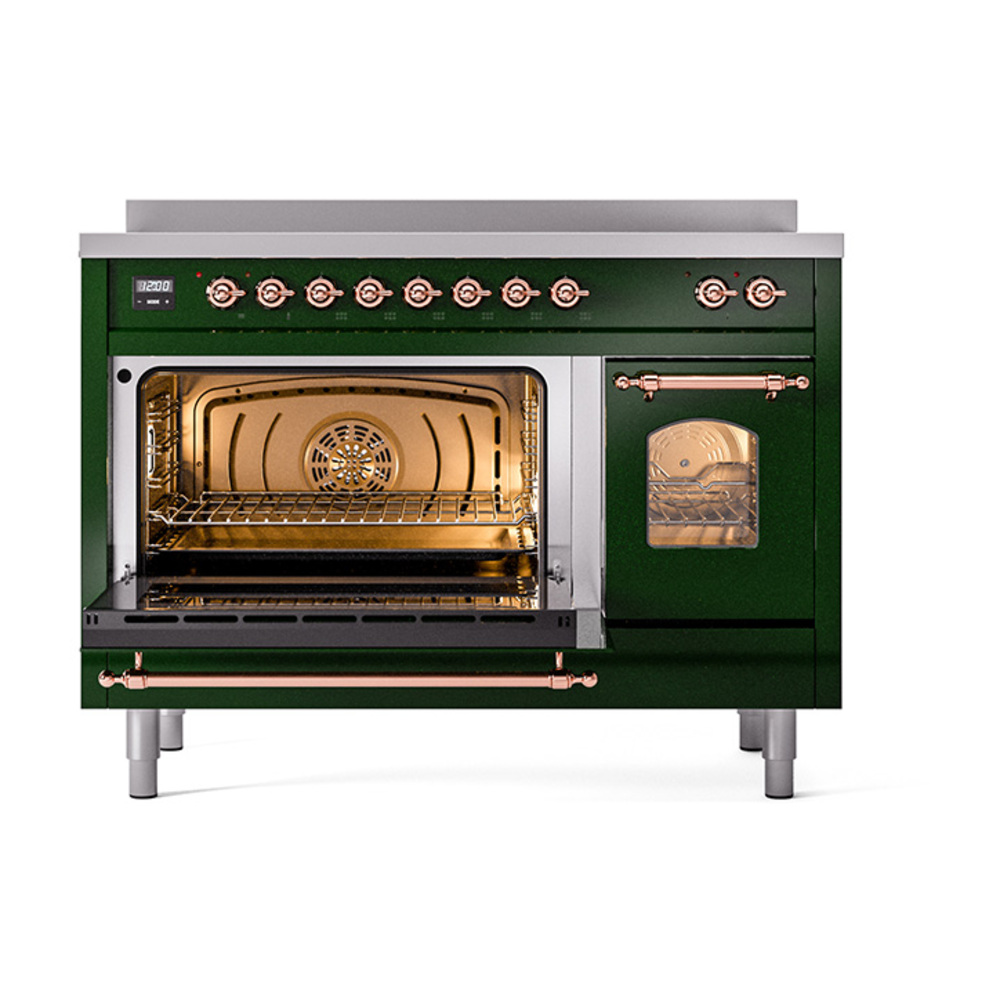 Nostalgie II 48 UPI486NMPEGP Freestanding Electric Range Range with Induction Double Oven with Triple Glass Door with Copper knobs UPI486NMPEGP