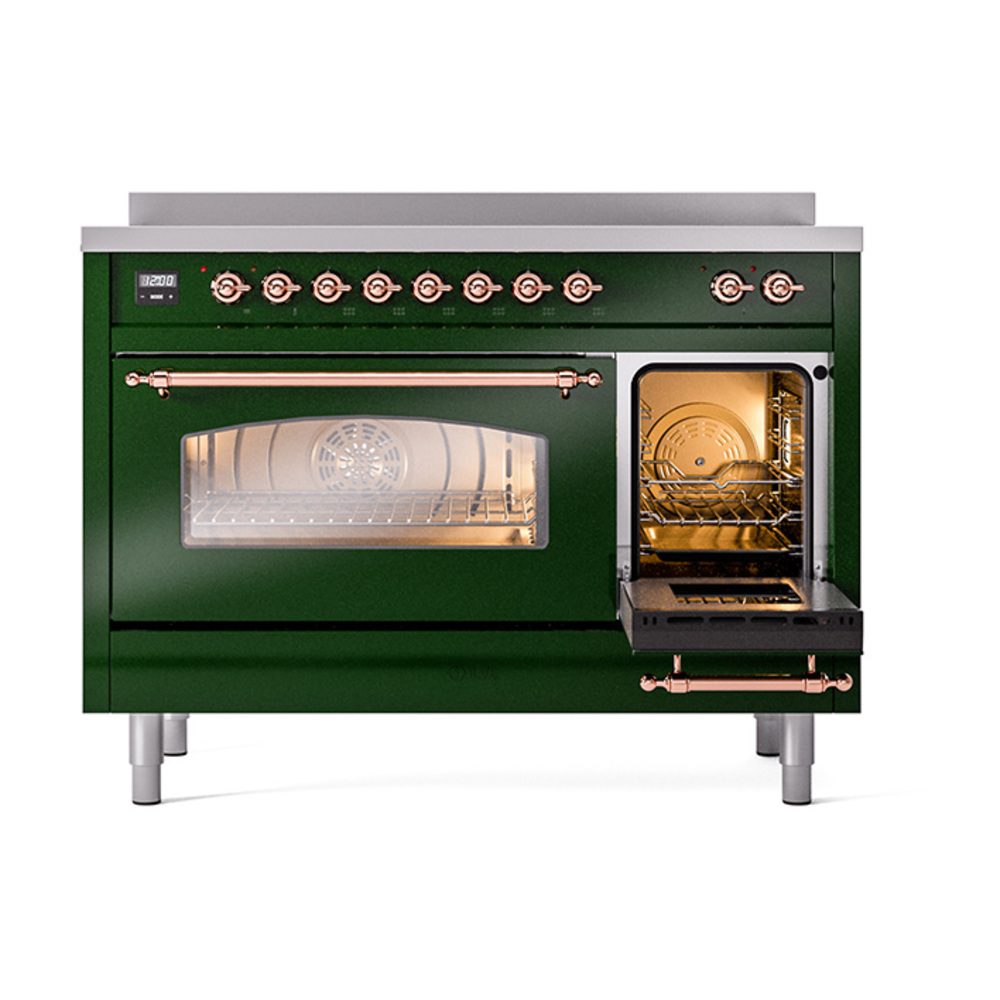 Nostalgie II 48 UPI486NMPEGP Freestanding Electric Range Range with Induction Double Oven with Triple Glass Door with Copper knobs UPI486NMPEGP