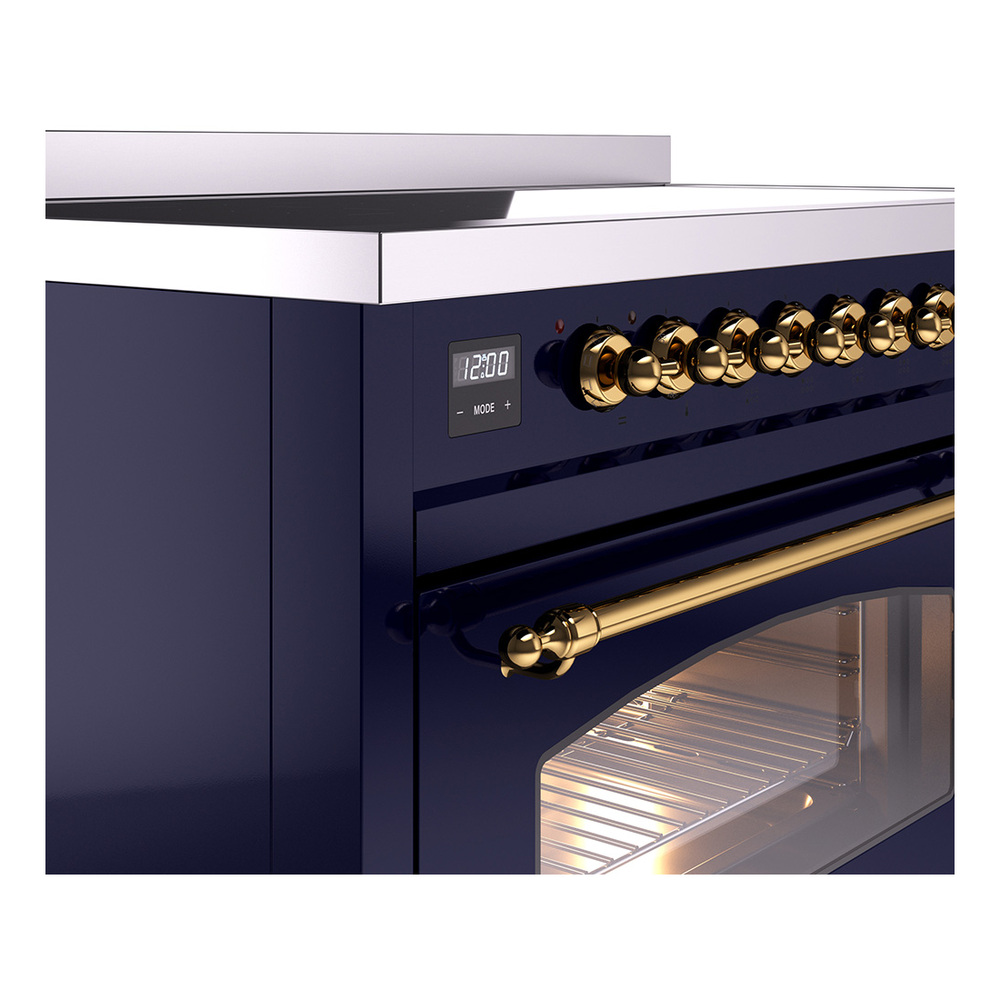 Nostalgie II 48 UPI486NMPMBG Freestanding Electric Range Range with Induction Double Oven with Triple Glass Door with Brass knobs UPI486NMPMBG