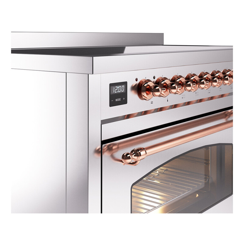 Nostalgie II 48 UPI486NMPSSP Freestanding Electric Range Range with Induction Double Oven with Triple Glass Door with Copper knobs UPI486NMPSSP
