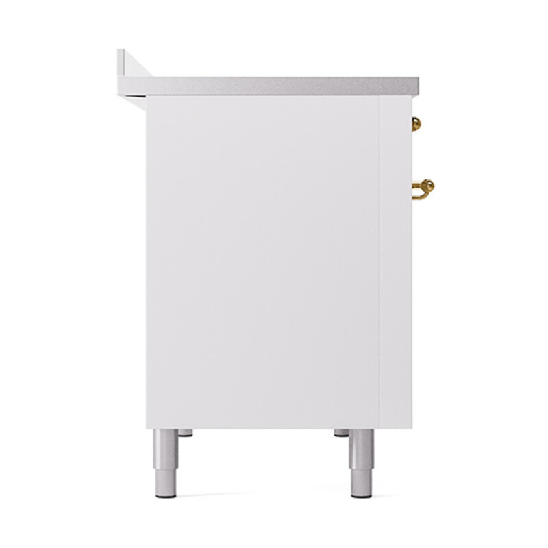 Nostalgie II 48 UPI486NMPWHG Freestanding Electric Range Range with Induction Double Oven with Triple Glass Door with Brass knobs UPI486NMPWHG