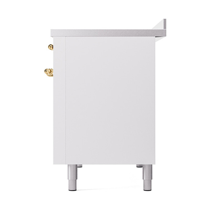 Nostalgie II 48 UPI486NMPWHG Freestanding Electric Range Range with Induction Double Oven with Triple Glass Door with Brass knobs UPI486NMPWHG