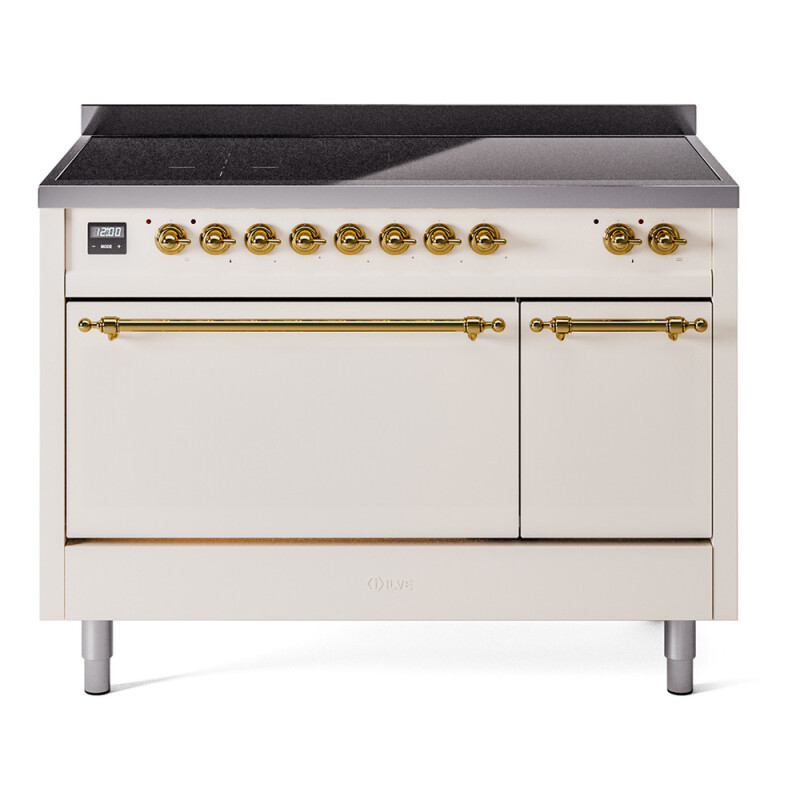 Nostalgie II 48 UPI486QNMPAWG Freestanding Electric Range Range with Induction Double Oven with Solid Door with Brass knobs UPI486QNMPAWG