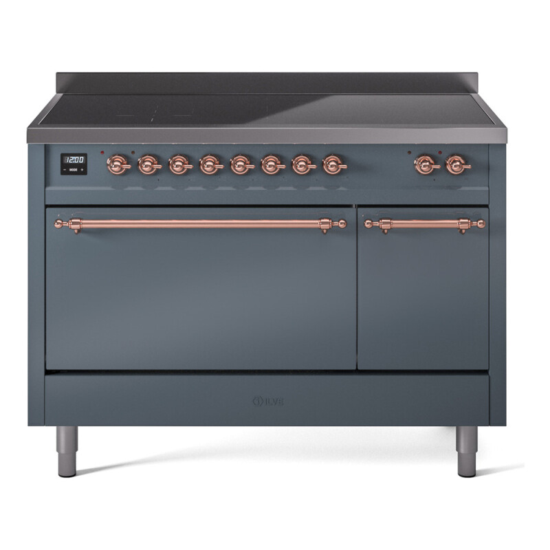 Nostalgie II 48 UPI486QNMPBGP Freestanding Electric Range Range with Induction Double Oven with Solid Door with Copper knobs UPI486QNMPBGP