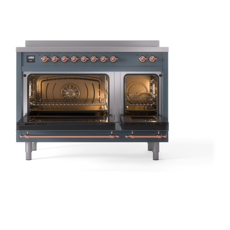 Nostalgie II 48 UPI486QNMPBGP Freestanding Electric Range Range with Induction Double Oven with Solid Door with Copper knobs UPI486QNMPBGP