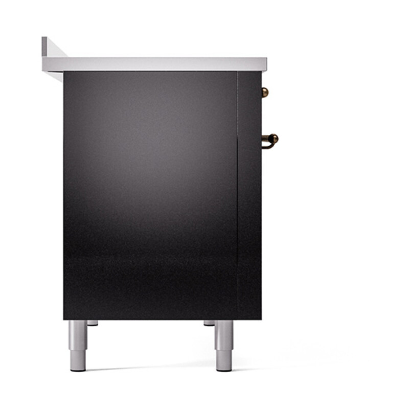 Nostalgie II 48 UPI486QNMPBKB Freestanding Electric Range Range with Induction Double Oven with Solid Door with Bronze knobs UPI486QNMPBKB