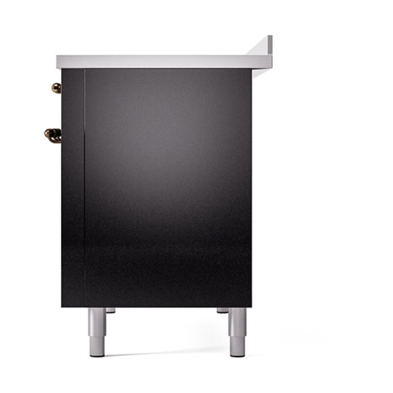 Nostalgie II 48 UPI486QNMPBKB Freestanding Electric Range Range with Induction Double Oven with Solid Door with Bronze knobs UPI486QNMPBKB