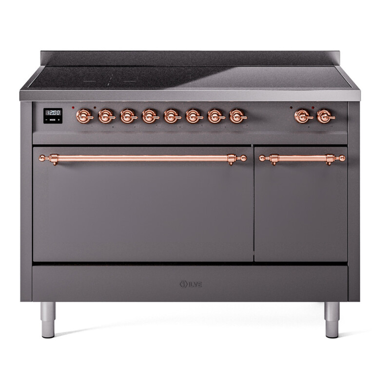 Nostalgie II 48 UPI486QNMPMGP Freestanding Electric Range Range with Induction Double Oven with Solid Door with Copper knobs UPI486QNMPMGP